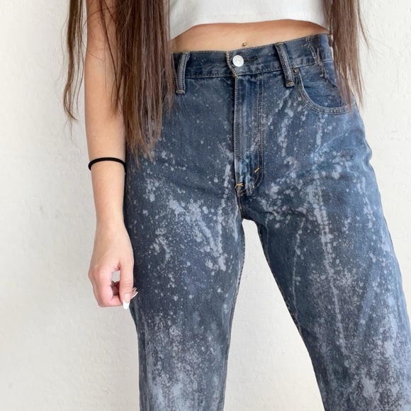 Vtg Levi’s Custom Reworked Bleach Ombré Dyed Jean - Picture 2 of 11